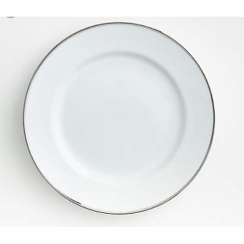 Dinner Set Ceramic Dinner Set + A Free Pair Of kitchen Sandals -White/Silver