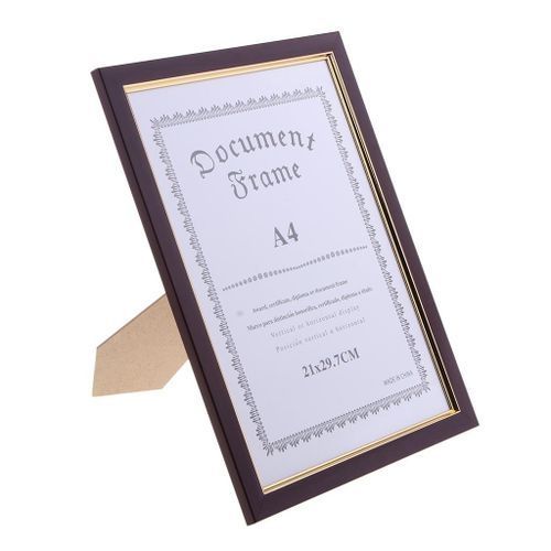 A4 Size Wooden Diploma Certificate Photo - Wine Red