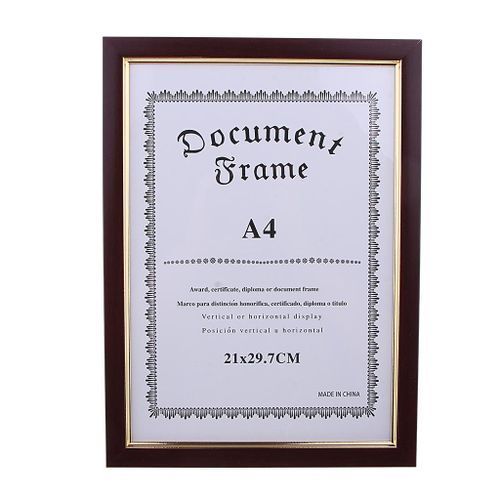 A4 Size Wooden Diploma Certificate Photo - Wine Red