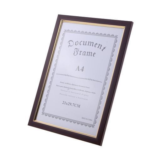 A4 Size Wooden Diploma Certificate Photo - Wine Red