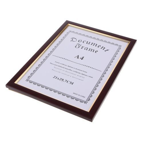 A4 Size Wooden Diploma Certificate Photo - Wine Red