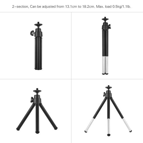 Mini Tripod 2-Section Extendable Desktop Tripod Stand