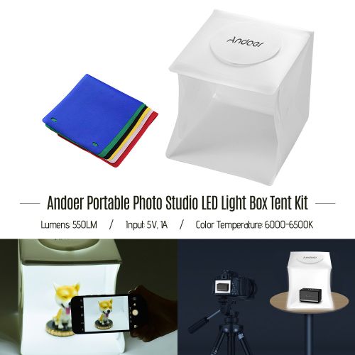 Andoer Portable Photo Studio LED Light Box Shooting Tent