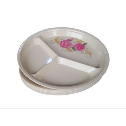6 Piece Partion Melamine Plates - Brown