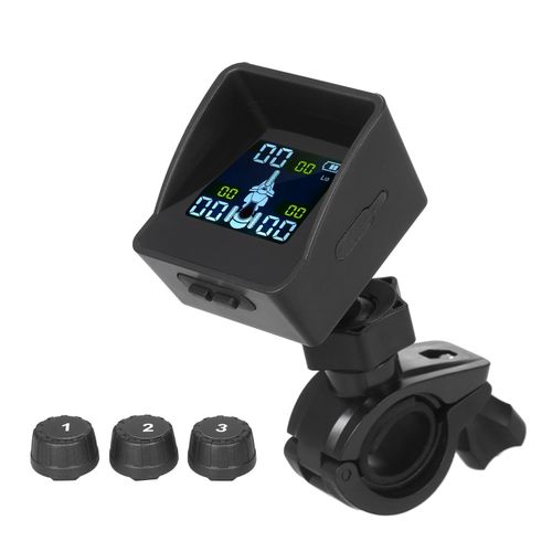 Tire Pressure Monitoring System  Wireless Smart Tire Monitor with 3 External Sensors Sunshade Auto Tyre Alarm for Tricycle 3 Wheeler