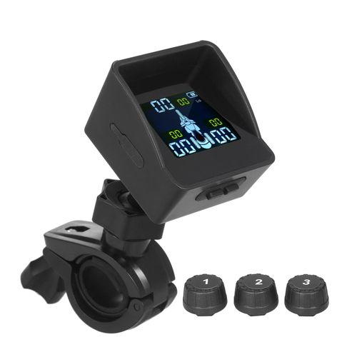 Tire Pressure Monitoring System  Wireless Smart Tire Monitor with 3 External Sensors Sunshade Auto Tyre Alarm for Tricycle 3 Wheeler