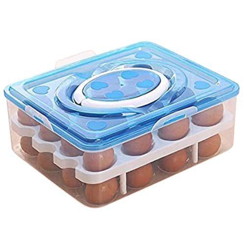 Egg Plastic Double Egg Tray Storage - Blue.