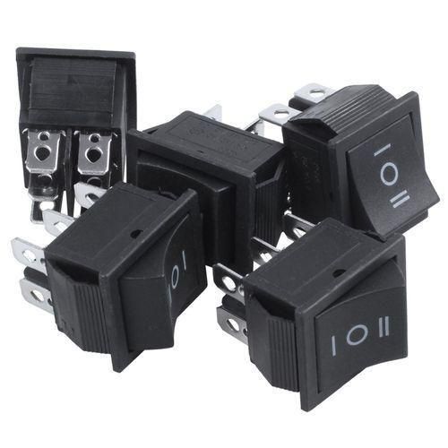 5 Pcs 6 Pin DPDT Black Button OnOffOn Rocker Switch AC 250V15A 125V20A