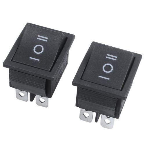 5 Pcs 6 Pin DPDT Black Button OnOffOn Rocker Switch AC 250V15A 125V20A