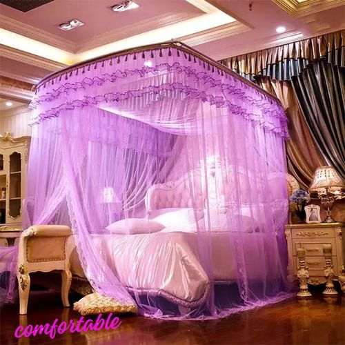 David Fishing Rod  Mosquito Net With 2 Stands & Retractable Guide Rail Premium Packaging Vary Design F1 Purple