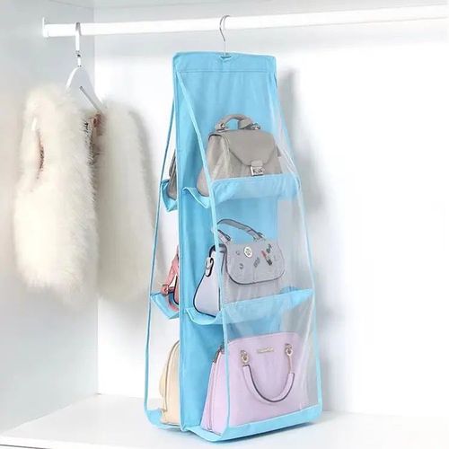 6Pockets Handbag Hanging Storage Organizer Bag Tidy - Multi Color