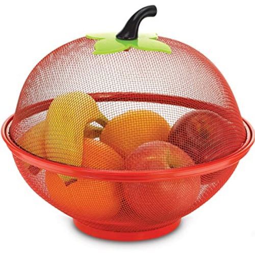 Fruit Vegetable Fruit Basket Storage Drainer Bowl Container, Orange.