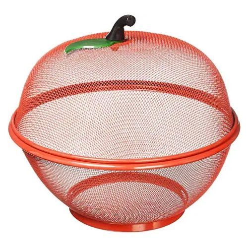 Fruit Vegetable Fruit Basket Storage Drainer Bowl Container, Orange.