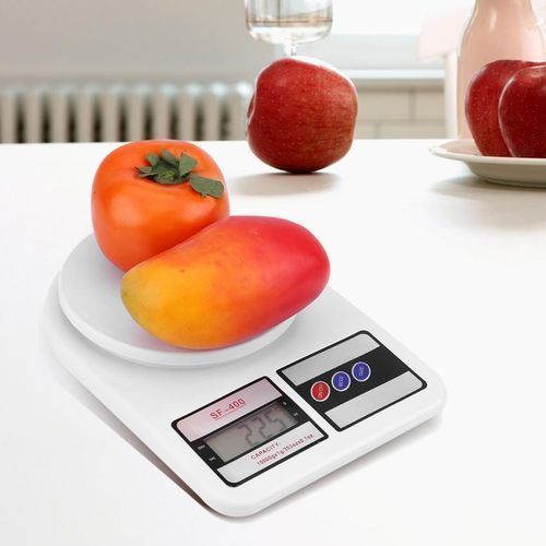 Digital Kitchen Weighing Scale + 5 Measuring Spoons - White
