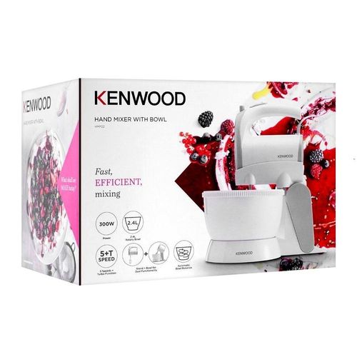 Kenwood Hand Mixer with Bowl 300W 2.4L HMP22- WHITE(1 YR WRTY)