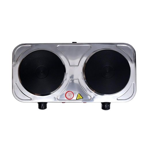 Pixel Double Solid Stainless Steel Hot Plate PIX-102 - Silver