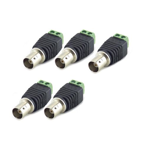5pcs 12V DC BNC Male Female Adapter Coax CAT5 Video Balun Plug Connector for Led Strip Lights CCTV Camera 2.1*5.5mm