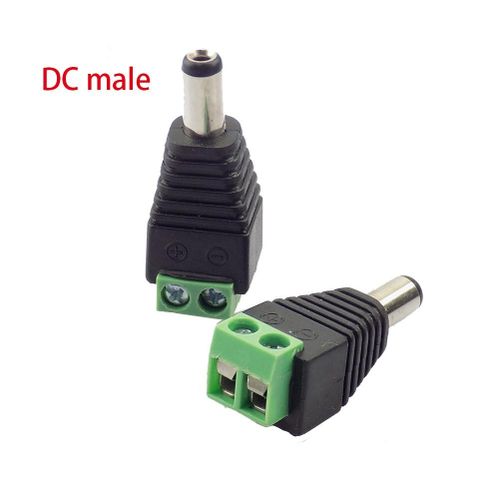 5pcs 12V DC BNC Male Female Adapter Coax CAT5 Video Balun Plug Connector for Led Strip Lights CCTV Camera 2.1*5.5mm