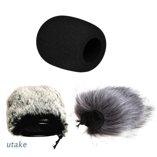 Utake Artifical Fur Windscreen Cover Microphone Windproof Windshield Filter Foam For Audio- Technica ATR2500 AT2020 AT2035 AT2020 AT2050