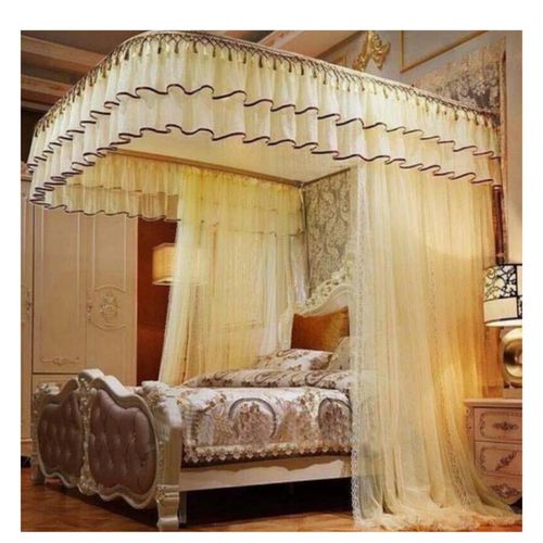 2 Rails Stand Mosquito Net 6/6- Cream Top Design May Vary