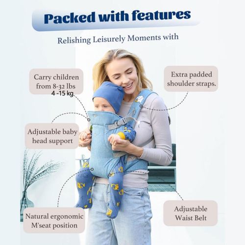 iBliver Baby Carrier Newborn to Toddler, Cozy Baby Wrap Carrier(4-15kg),