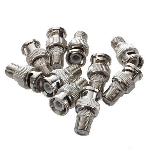 BNC Male to F Female CCTV Camera Coax Cable Connector  Pack of 10
