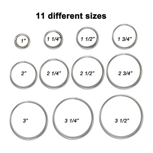 11 Pieces Metal Cookie Cutter Set, Round Stainless Steel Circle Biscuit Pastry Cutters, Assorted Sizes- Silver.