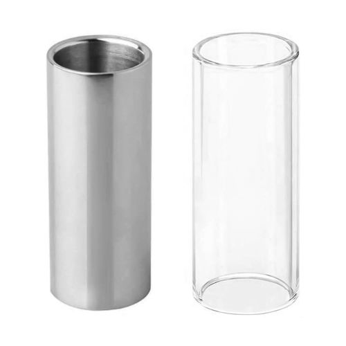 2pcs Guitar Finger Slide Kit with Glass Slide Stainless Steel Slide for Guitar Bass NO5114