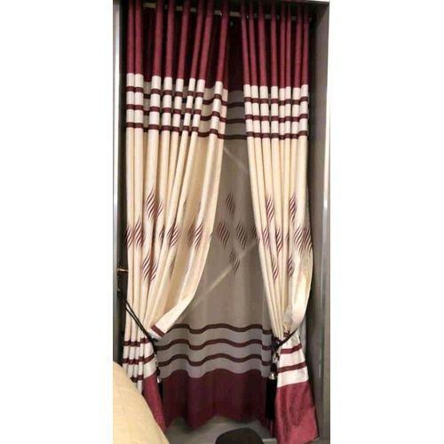 Curtain Piece - Maroon/Cream