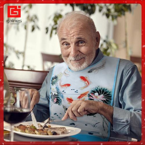 3 D Old Man Bib Bibs Cloth Protector Eating Apron Waterproof Adult Saliva