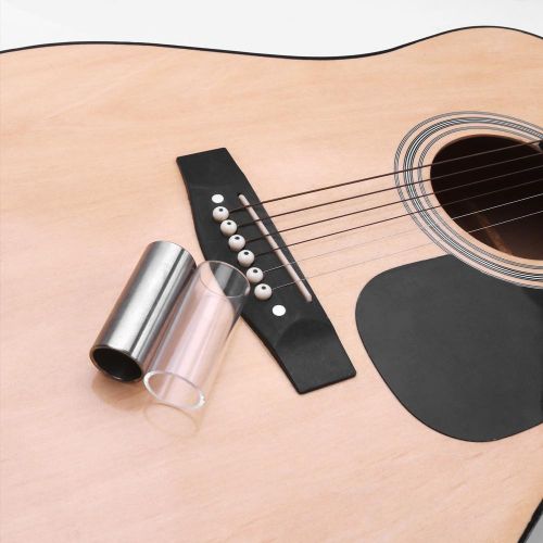 2pcs Guitar Finger Slide Kit with Glass Slide Stainless Steel Slide for Guitar Bass NO5112