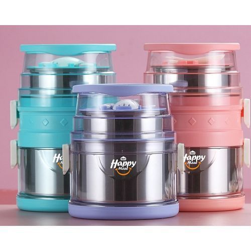 2.1L Preservation Food Lunch Box Container Flask With Spoon And Fork, Color May Vary.