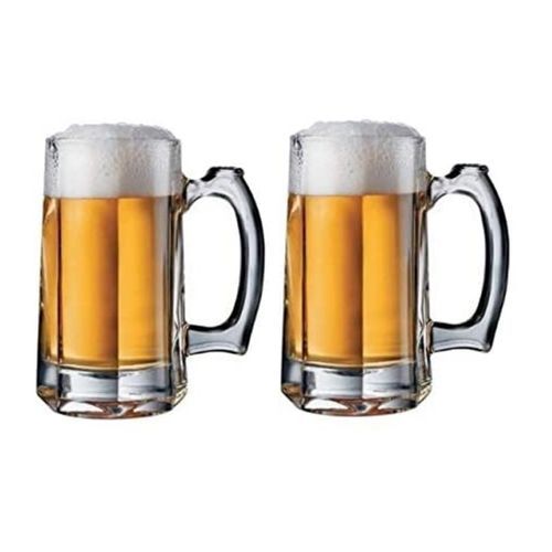 2 Pieces Of Heavy Glass Beer Glasses-Colorless
