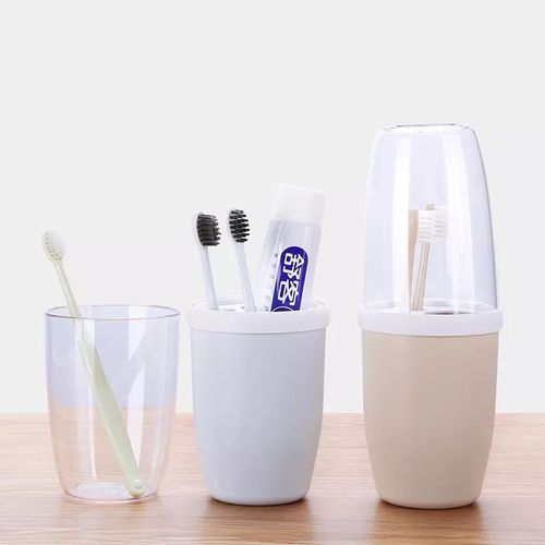 Portable Toothpaste Toothbrush Holder  Bathroom Organizer, Pink.