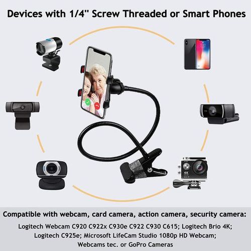 Flexible Clamp Bracket Webcam Gooseneck Stand Camera Mobile Phone Holder Bracket For Webcam C920 C922xc930e C922