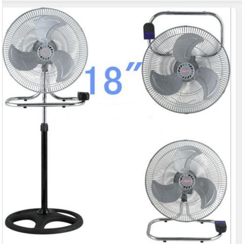 18" Inch Stand/ Table 3in1 Fan 2024 Design Oscillating & Adjustable Electric Type -Silver,Black