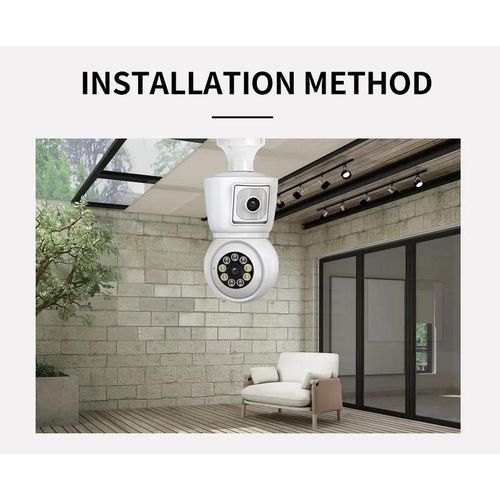 ICSEE 4K 8MP E27  WiFi Camera Dual  Dual Screen Auto Tracking Two Way Audio Color Night Vision Outdoor Security Camera