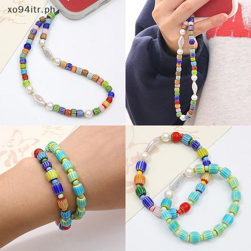 XOITR 20PCS Glass Glazed Print Lampwork Beads Loose Cylinder Spacer Beads For