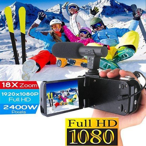 Video Camera 1080P 2400W Camcorder Vlog Camera For YouTube 270&deg; Flipping IR Night Vision Wide Angle Len Full Set