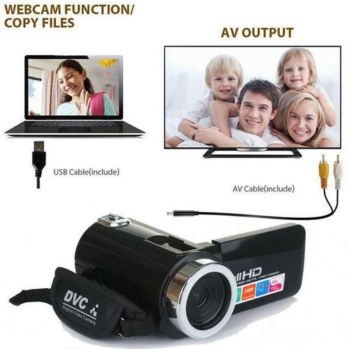Video Camera 1080P 2400W Camcorder Vlog Camera For YouTube 270° Flipping IR Night Vision Wide Angle Len Full Set