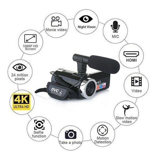 Video Camera 1080P 2400W Camcorder Vlog Camera For YouTube 270° Flipping IR Night Vision Wide Angle Len Full Set