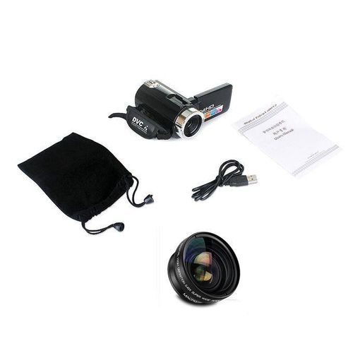 Video Camera 1080P 2400W Camcorder Vlog Camera For YouTube 270° Flipping IR Night Vision Wide Angle Len Full Set