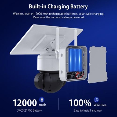 SHIWOJIA Waterproof WiFi Solar Dome IP Camera
