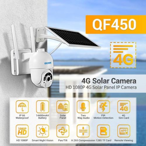 QF450 1080P 4G Solar Powered IP Camera