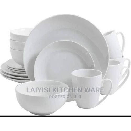 16Pcs, Dinner Set Of Cups, Deep Soup Plates, Saucers & Dinner Plates - Multicolor