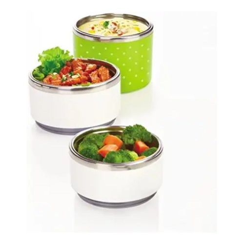 3 Layer Steel Food Insulated Lunch Box Container Tiffin- Multi-colours.