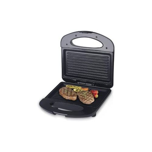 2 In 1 Sandwich Maker And Grill With Fast Heating Plates-Silver/Black