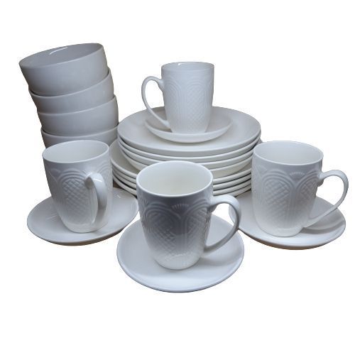 Dinner Set 20pcs Ceramic Dinner Set, 4 Pieces Each - White