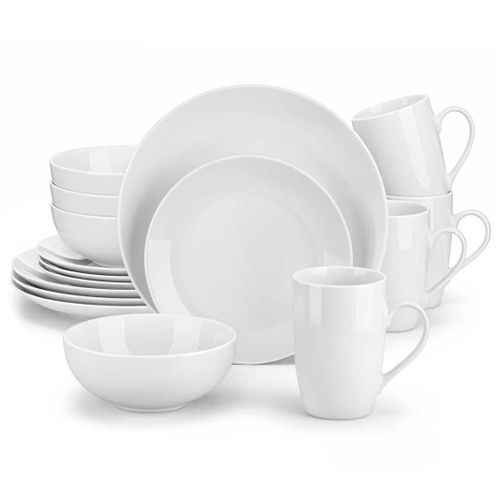 Dinner Set 20pcs Ceramic Dinner Set, 4 Pieces Each - White