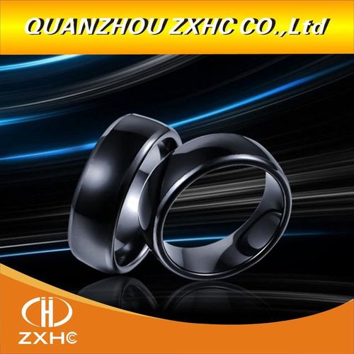 Black Ceramics Smart Finger Ring 125khz/13.56mhz Wear For Men Or Women